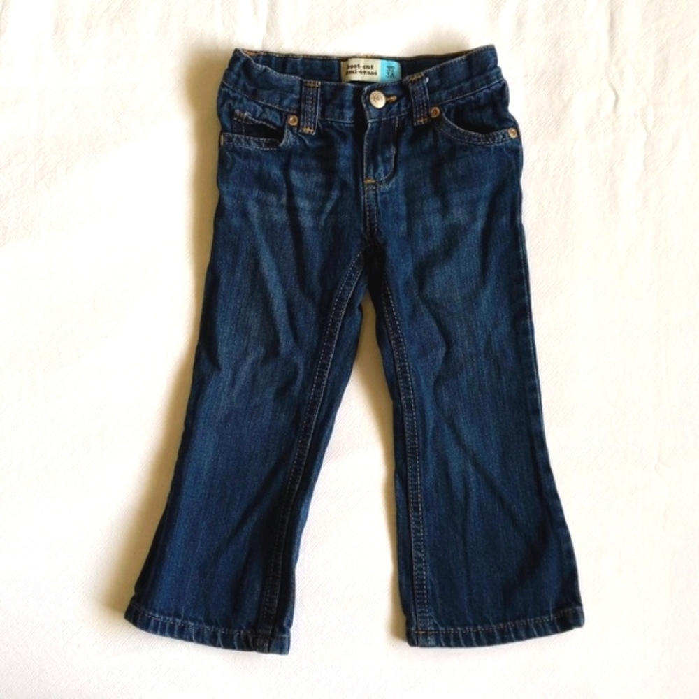 old navy boot cut dark wash denim jeans 3T toddler girls